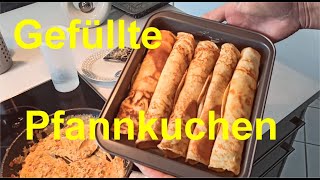 herzhafte gefüllte Pfannkuchen mit Frischkäse und Schinken [upl. by Maryanna]