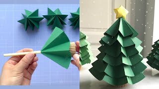 Arbolito de navidad de papel I DIY Christmas Tree 🎄⭐ [upl. by Dedie]