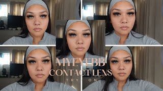 MYEYEBB contact lens review  try on [upl. by Olinad]