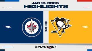 NHL Highlights  Jets vs Penguins  January 13 2023 [upl. by Lattonia]