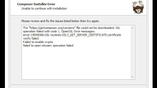 PHP Composer SSL Operation Failed with code 1 OpenSSLError messages [upl. by Avis]