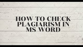 How to check plagiarism in word [upl. by Crim]