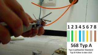 Netzwerkdose verkabeln und anschließen RJ 45 [upl. by Supmart]