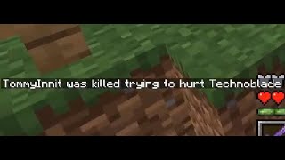 TommyInnit Dies Trying To Kill Technoblade [upl. by Marrin]