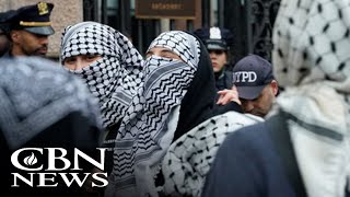 Violent AntiIsrael Protest Erupts at Barnard College [upl. by Nerte551]