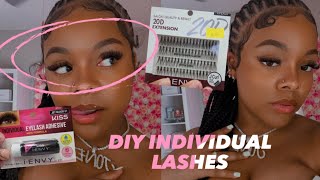 DIY Individual EYELASH EXTENSIONS  at home  💗  HIGHLY REQUESTED [upl. by Assirod]