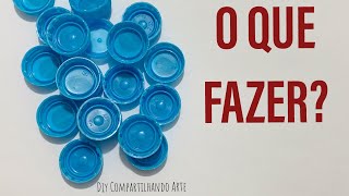 3 IDEIAS INCRÍVEIS COM TAMPA DE GARRAFA PET DIY Artesanato do Compartilhando Arte [upl. by Ahusoj]