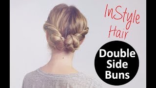 Frisuren Tutorial Double Side Buns – zwei gewickelte Dutts – Hochsteckfrisur [upl. by Kitti]