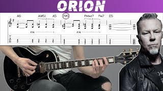 METALLICA  ORION Guitar cover with TAB  Lesson [upl. by Eednahs]