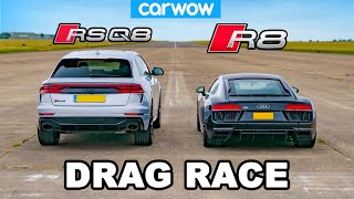 Audi R8 vs RSQ8 DRAG RACE [upl. by Oek151]