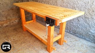 MESA DE TRABAJO PARA CARPINTERO  WOOD WORKBENCH BUILD [upl. by Notsnhoj]