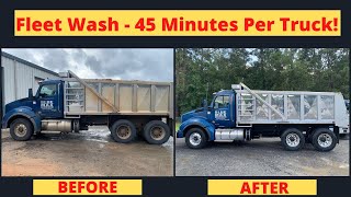 BIG Truck Fleet Wash  Pressure Wash Business  Side Hustle [upl. by Onaireves786]