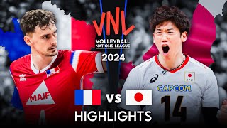 🇯🇵 JAPAN vs FRANCE 🇫🇷  Highlights  Mens VNL 2024 [upl. by Hulburt99]