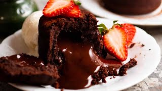 Chocolate Lava Cake  Molten Chocolate Cakes [upl. by Leahcam]