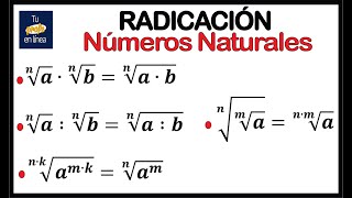 RADICACIÓN 01 Números Naturales [upl. by Teece]