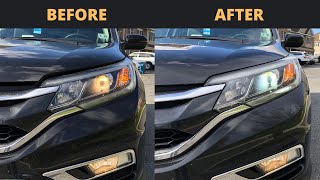 Cheap amp Easy Honda CRV LED Headlight Upgrade [upl. by Ynohtnaed]