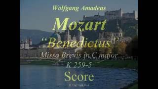 Mozart  Organ Solo Mass  KV 2595 Benedictus  Score [upl. by Micaela16]