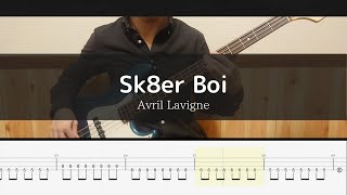 Avril Lavigne  Sk8er Boi  Bass Cover TAB [upl. by Shanta]