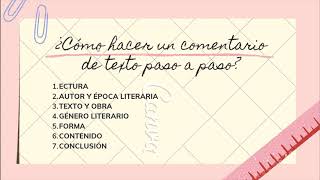 COMENTARIO TEXTUAL PASO A PASO [upl. by Trueblood]