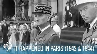 It Happened In Paris WWII Nazi Occupation 1942 amp 1944  British Pathé [upl. by Hannus790]