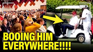 Trump RUNS TO GOLF and GETS BOOED EVERYWHERE [upl. by Giselle]