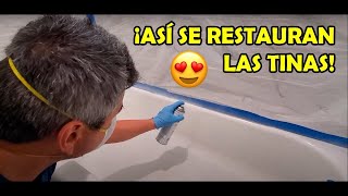 RESTAURACIÓN DE TINA de baño con EPOXY en spray🛁✨ [upl. by Sigfrid305]