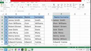 How to combine  split name and surname cells  Excel Tutorials [upl. by Pulsifer]