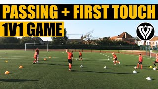 Passing  1v1 Game  Soccer Exercises  U10  U11  U12  U13  U14 [upl. by Goodwin]