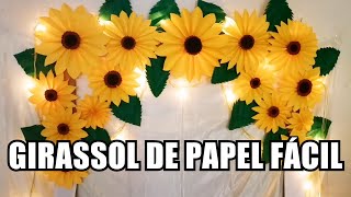 COMO FAZER FLOR GIRASSOL DE PAPEL FÁCIL COM PASSOAPASSO COMPLETO [upl. by Lennej741]