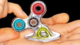 DIY Fidget Spinner MELTS IN YOUR HAND Rare Liquid Mirror DIY Fidget Spinners amp Tricks [upl. by Amhser]