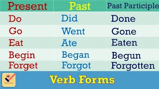 Verb Forms in English  285 most important forms of verbs  PresentPastPast Participle  Part1 [upl. by Ilyah]