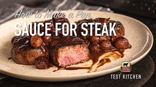 Pan Sauce for Steak  Red Wine Reduction Sauce Recipe [upl. by Eenahs92]