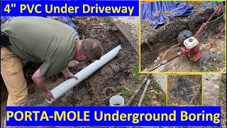 PORTAMOLE BORING  4quot PVC Pipe under driveway [upl. by Allenrad995]