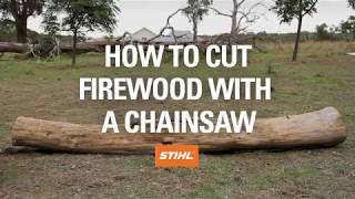 How to Cut Firewood With a Chainsaw [upl. by Idnir518]