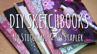 DIY SKETCHBOOKS  No Stitching amp No Stapler [upl. by Adnomal]