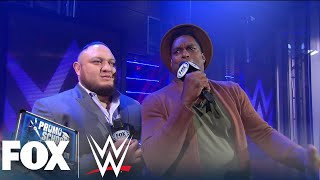 Samoa Joe takes LaVar Arrington to Promo School  WWE BACKSTAGE  WWE ON FOX [upl. by Brynn]