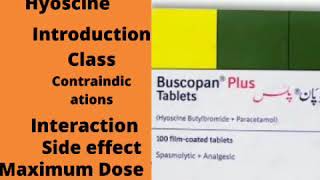 Hyoscine  Buscopan tablet  uses  pregnancy  side effect  contraindications [upl. by Ceil]