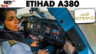 ETIHAD AIRBUS A380 Takeoff Abu Dhabi  Flight Deck GoPro View [upl. by Toogood]