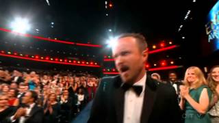 Aaron Paul wins an Emmy for quotBreaking Badquot 2014 [upl. by Aynwat91]