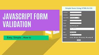 JavaScript Registration Form Validation Tutorial [upl. by Alit]