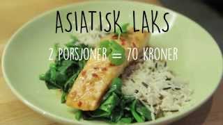 Asiatisk laks med ris og spinat [upl. by Yraunaj]