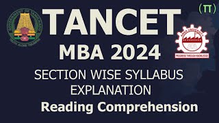 TANCET MBA 2024  READING COMPREHENSION in TAMIL  Exam SYLLABUS Questions  Aptitude Tips amp Tricks [upl. by Atikin]