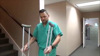 Using crutches following amputation [upl. by Ballinger]