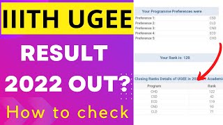 iiith ugee result 2022  iiit hyderabad ugee 2022 result [upl. by Kal]