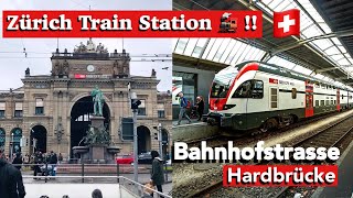 Zürich Main Train Station 🚂 Bahnhofstrasse  Hardbrücke  Zurich Switzerland [upl. by Ikkin]