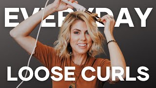 EASY Everyday Loose Curls  SHORT HAIR TUTORIAL [upl. by Gnirol]