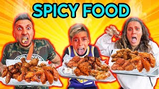 EATING Only SPICY FOOD For 24 Hours Worlds Spiciest Food Challenge  The Royalty Family [upl. by Yak819]