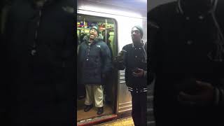 Brawl on NYC Subway  Pastor vs Crackhead Fight “Police Help Meme” [upl. by Crelin]