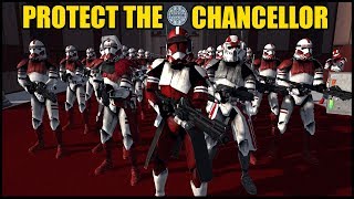 Foxs Coruscant Guard Clones Protect the Senate  Men of War Star Wars Mod Battle Simulator [upl. by Ahselaf]