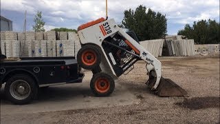 Loading a Bobcat  WITHOUT RAMPS [upl. by Nerwal]